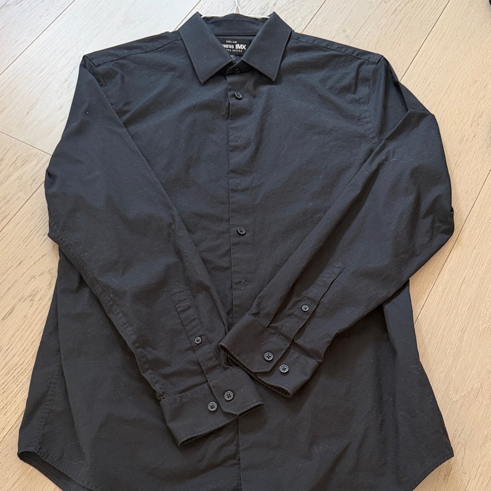 Express Men's Casual Black Button Down Shirt